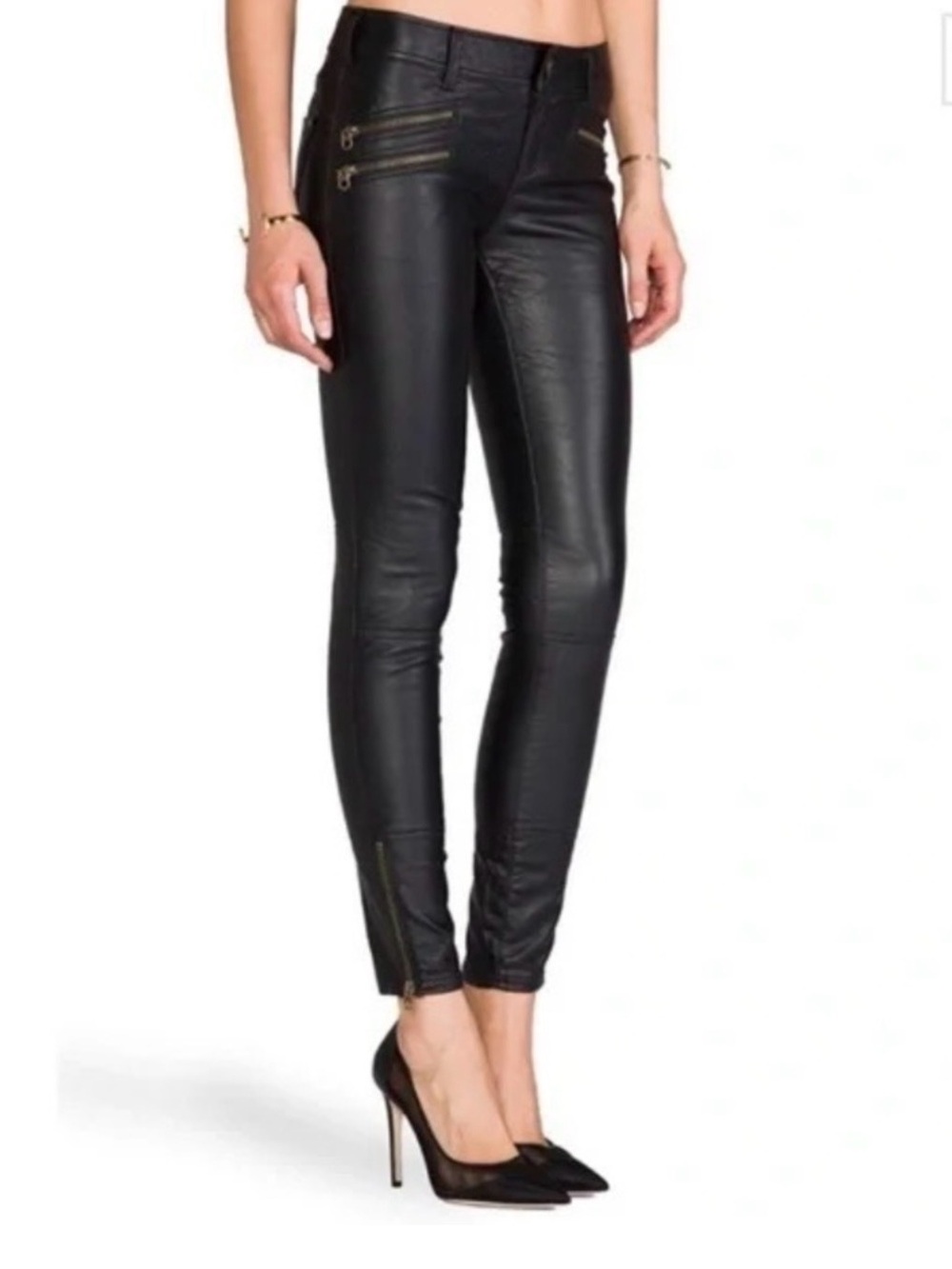 Free People Vegan leather  Leather Skinny Pants in Black